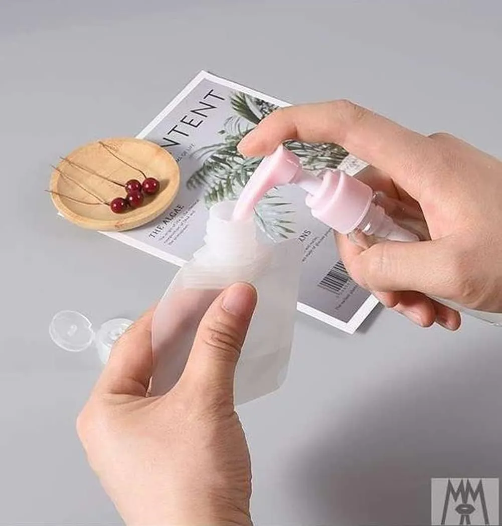 10PCS Lotion Dispenser Bags Travel Size Refillable Pouches with a Funnel, Empty Squeezable Pouch for Toiletries, Travel Accessories Cosmetic Containers for Shampoo Liquid Lotion (30ml 50ml)