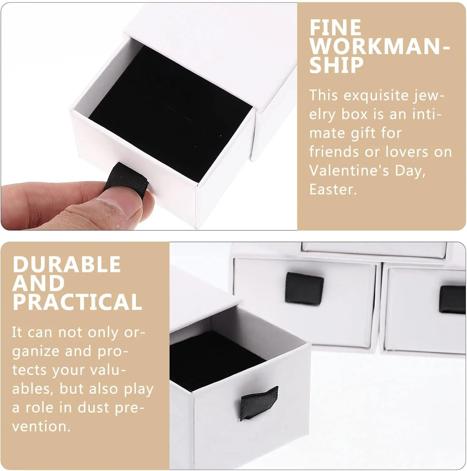 12pcs Velvet Jewelry Box Drawer Style Display Jewelry Boxes for Brooch Watches Rings Earrings Necklaces Bracelet and Small Items