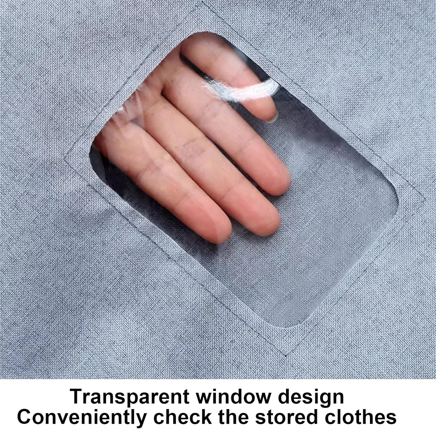 130cm/51 Cloth Garment Bag for Hanging Clothes, Garment Covers with Zipper and Transparent Windows, Protector, for Coat, Jacket, Sweater, Shirts(Gray)