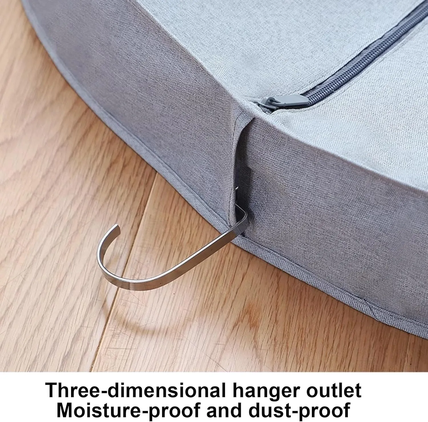 130cm/51 Cloth Garment Bag for Hanging Clothes, Garment Covers with Zipper and Transparent Windows, Protector, for Coat, Jacket, Sweater, Shirts(Gray)