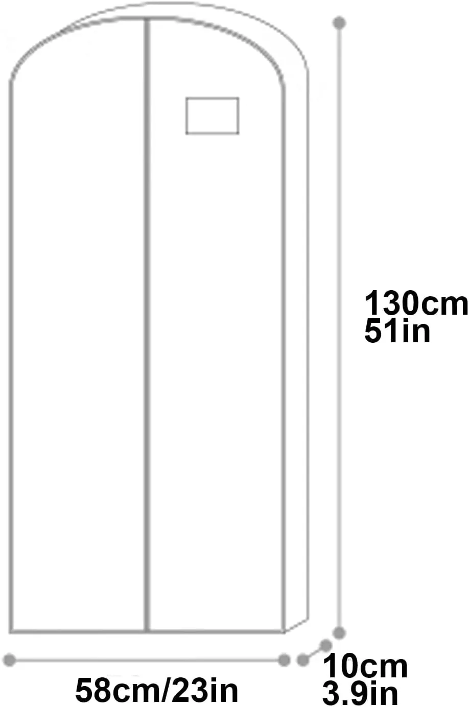 130cm/51 Cloth Garment Bag for Hanging Clothes, Garment Covers with Zipper and Transparent Windows, Protector, for Coat, Jacket, Sweater, Shirts(Gray)
