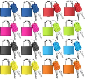 16 Pack Suitcase Locks with Keys,Small Luggage Padlocks,Multicolor Mini Keyed Padlock,Small Locks with Keys Luggage Padlocks for Suitcase,Jewelry Box,Backpack,Boxes,Toy Box