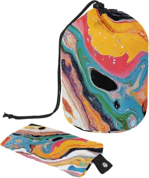 2 Pcs Cosmetic Bag bucket Travel Makeup Bags Large Capacity Soft Waterproof Portable Drawstring Cosmetic Bag, Abstract Art Colorful Marble Print 31