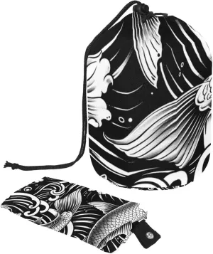 2 Pcs Cosmetic Bag bucket Travel Makeup Bags Large Capacity Soft Waterproof Portable Drawstring Cosmetic Bag, Dark Fish Japanese Tattoo