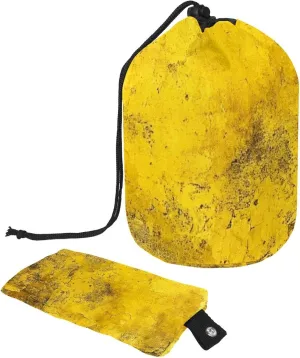 2 Pcs Cosmetic Bag bucket Travel Makeup Bags Large Capacity Soft Waterproof Portable Drawstring Cosmetic Bag, Vintage Yellow Golden Texture 19