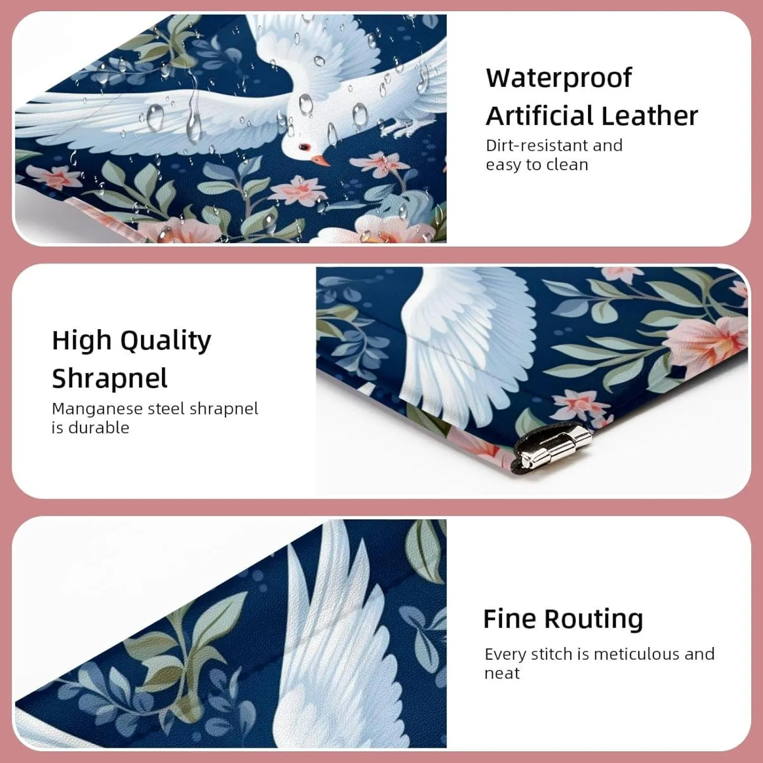 2Pcs Small Makeup Bag for Purse, Floral Pigeon Pocket Cosmetic Bag Squeeze Pouch, Portable Mini Travel Makeup Bag for Women Gifts