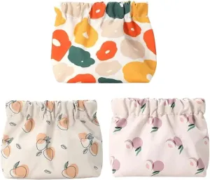 3 Pcs Small Pocket Cosmetic Bag Squeeze Top Waterproof Makeup Pouch Bag No Zipper Self Closing Purse Mini Mini Storage Bag for Women Girl A