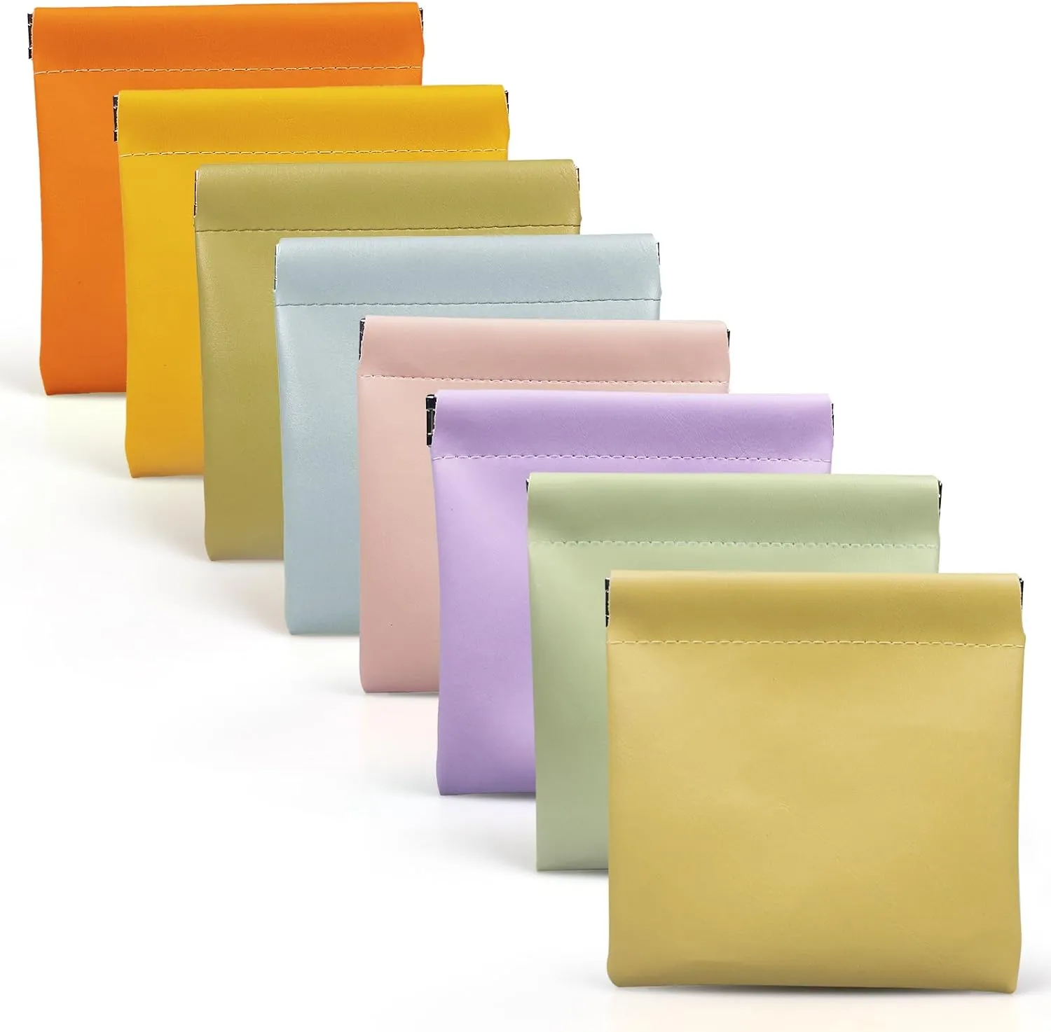 4.72x4.72 Small Pouches for Purse, 8PCS Cute Snap Closure Storages, Mini Organizer for Inside Large Makeup Bag, Organize Cosmetic, Lipstick, Jewelry, Coins in Women's Handbag/Tote/Travel
