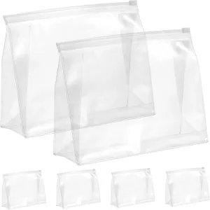 6 Pcs Clear Makeup Bags Organizer Pouches for Travel Easy to Clean Ample Storage for Durable Zippered Design for Women