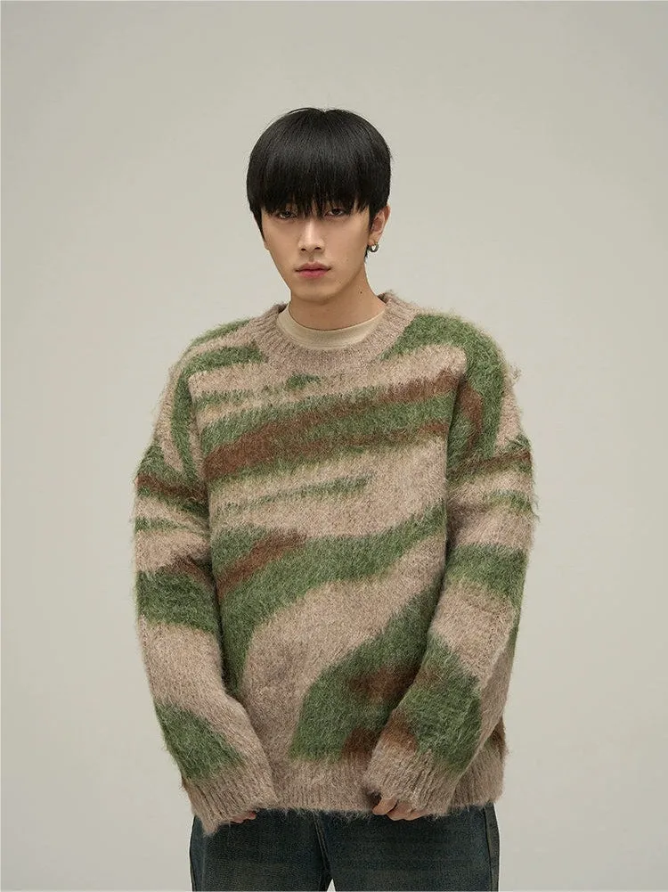 Abstract Pattern Oversized Sweater