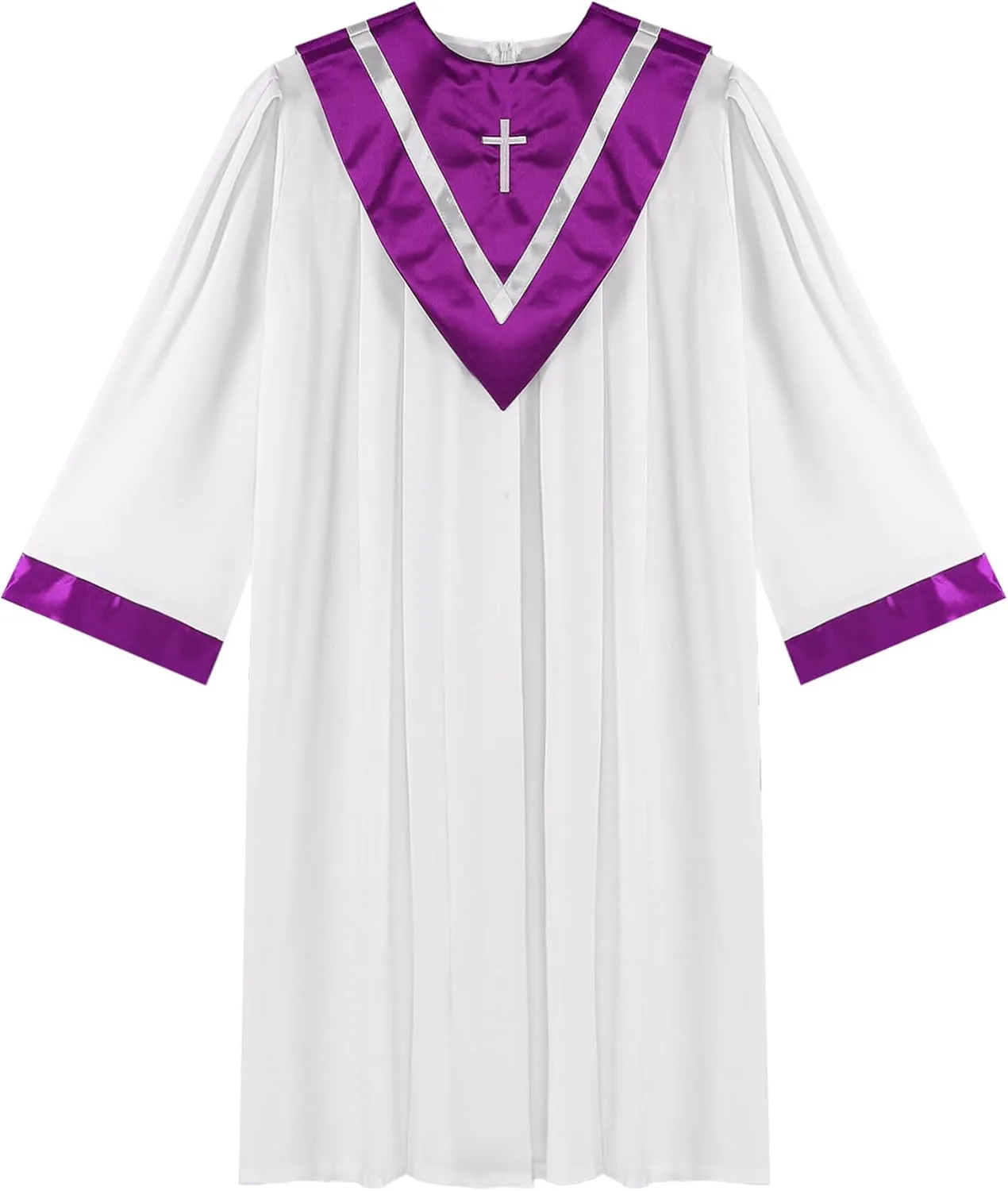 Aislor Unisex Womens Mens Choir Robes Clergy Pastor Robes Priest Cloak Costume with V-Shape Stole