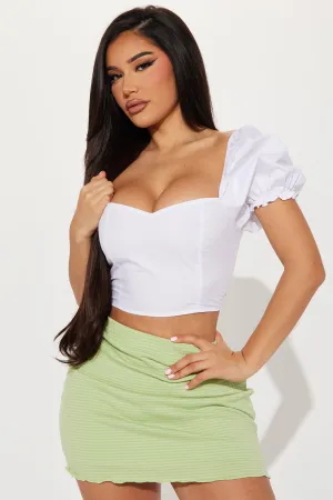 All You Need Is Me Poplin Top - White