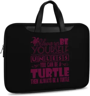 Always Be Turtle Leather Bag Laptop Case Slim Water Resistant Computer Bags with Handle Briefcase for Work