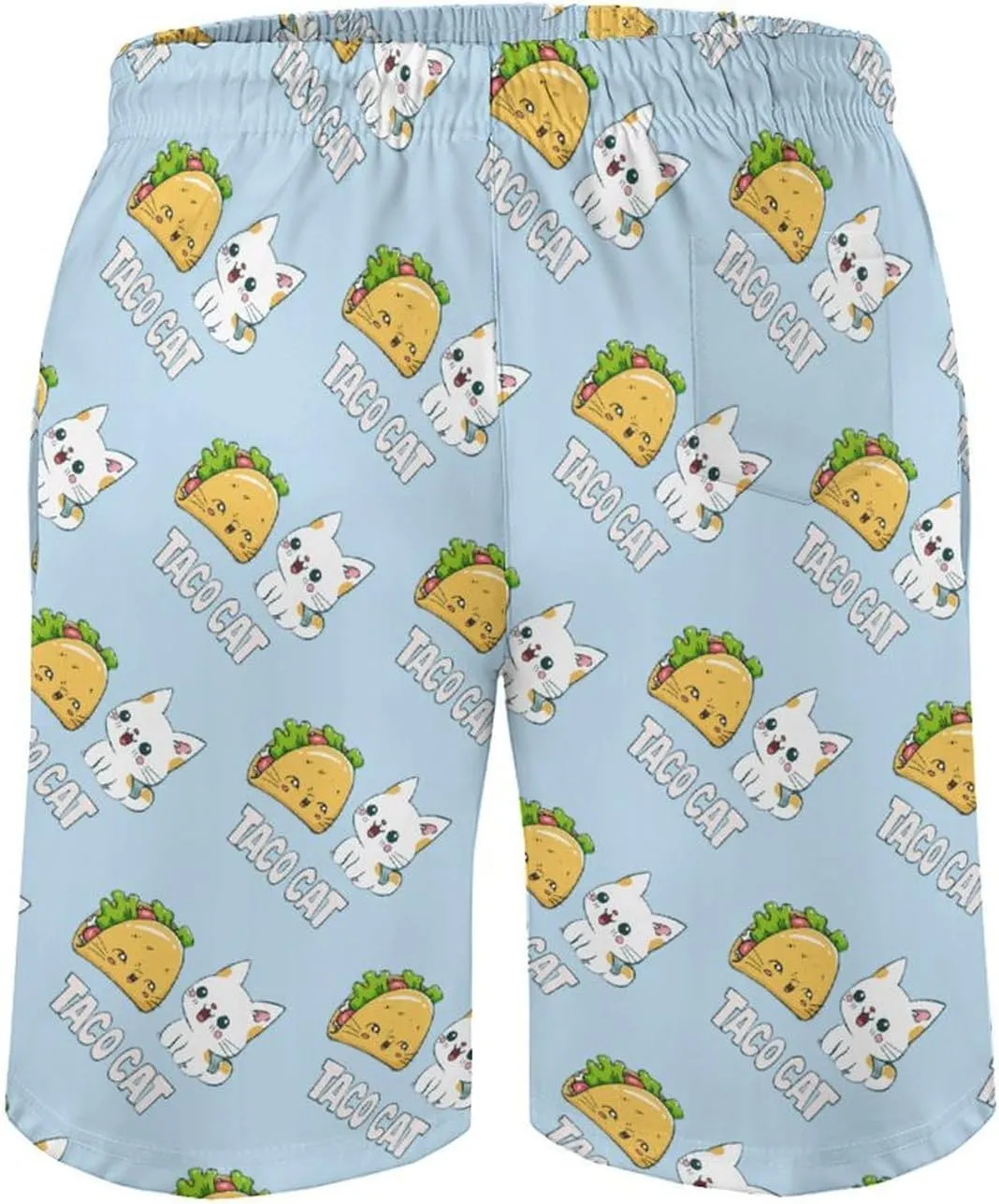 Animal Cat Mexican Tacos Men's Swim Trunks Quick Dry Board Shorts Breathable Summer Beach Shorts Bathing Suits