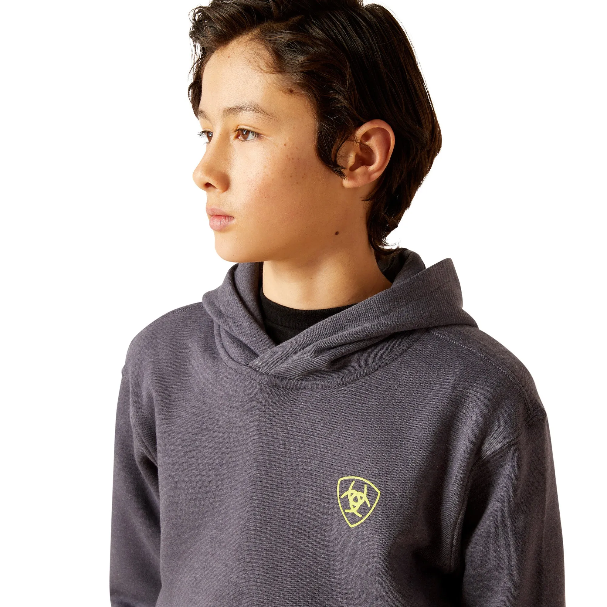 Ariat Youth Boy's Gradient Badge Odyssey Grey Heather Hoodie 10046478