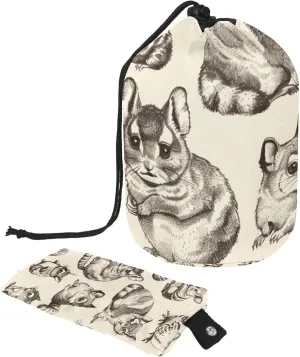 Art Hand-painted Animals Travel Cosmetic Bags Makeup Bag for Women, Foldable Drawstring Travel Cosmetic Bags, Portable Toiletry Bucket Bag
