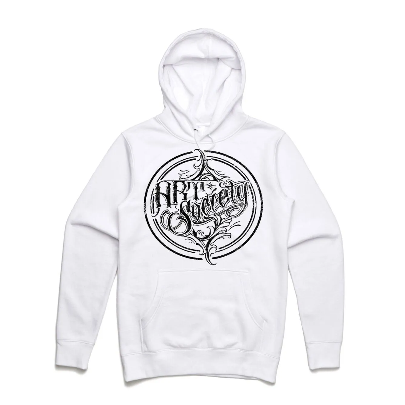Art Society x Retro Kings DISTRESSED LOGO HOODIE WHITE