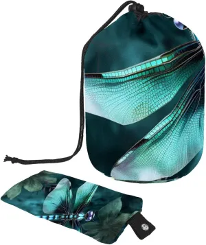 Art Watercolor Dragonfly Travel Cosmetic Bags Makeup Bag for Women, Foldable Drawstring Travel Cosmetic Bags, Portable Toiletry Bucket Bag