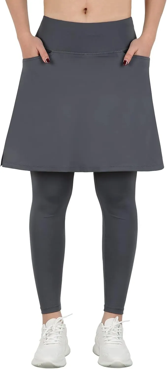 Athletic Skirt with Leggings Tennis Skirted Legging for Women with Pocket