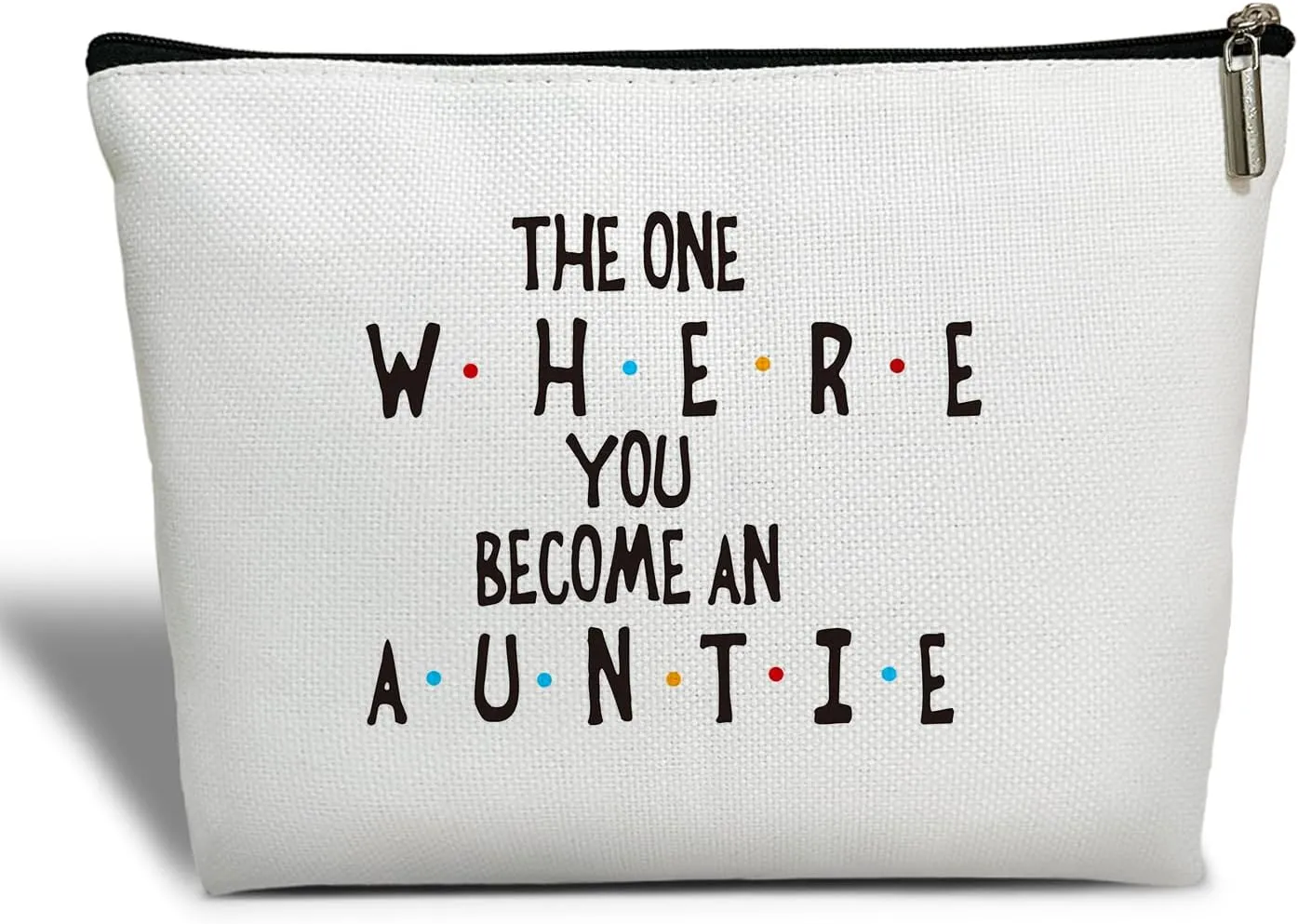 Aunt Gift for Women Makeup Bag, Pregnancy Announcement Gift for Her, New Aunt, Aunt-to-Be, Sister, Friend, Besties, The One Where You Become An Auntie - Makeup Bag Travel Toiletry Pouch -17