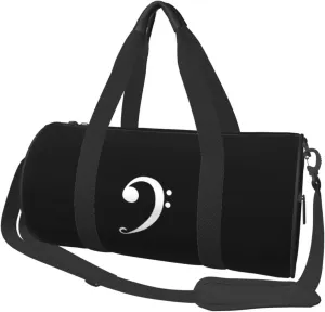 Bass Clef Logo Convertible Garment Bag with Shoulder Strap, Carry on Garment Duffel Bag for Men Women - Rolling Foldable for Travel Luggage Bags (Black)