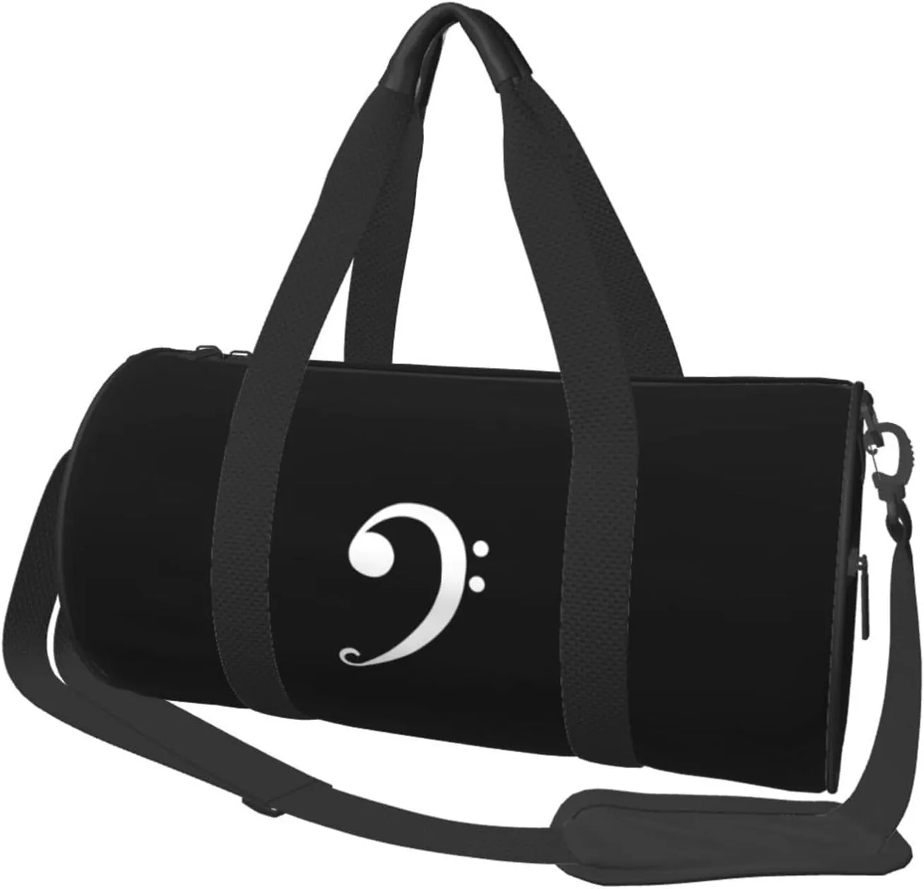 Bass Clef Logo Convertible Garment Bag with Shoulder Strap, Carry on Garment Duffel Bag for Men Women - Rolling Foldable for Travel Luggage Bags (Black)