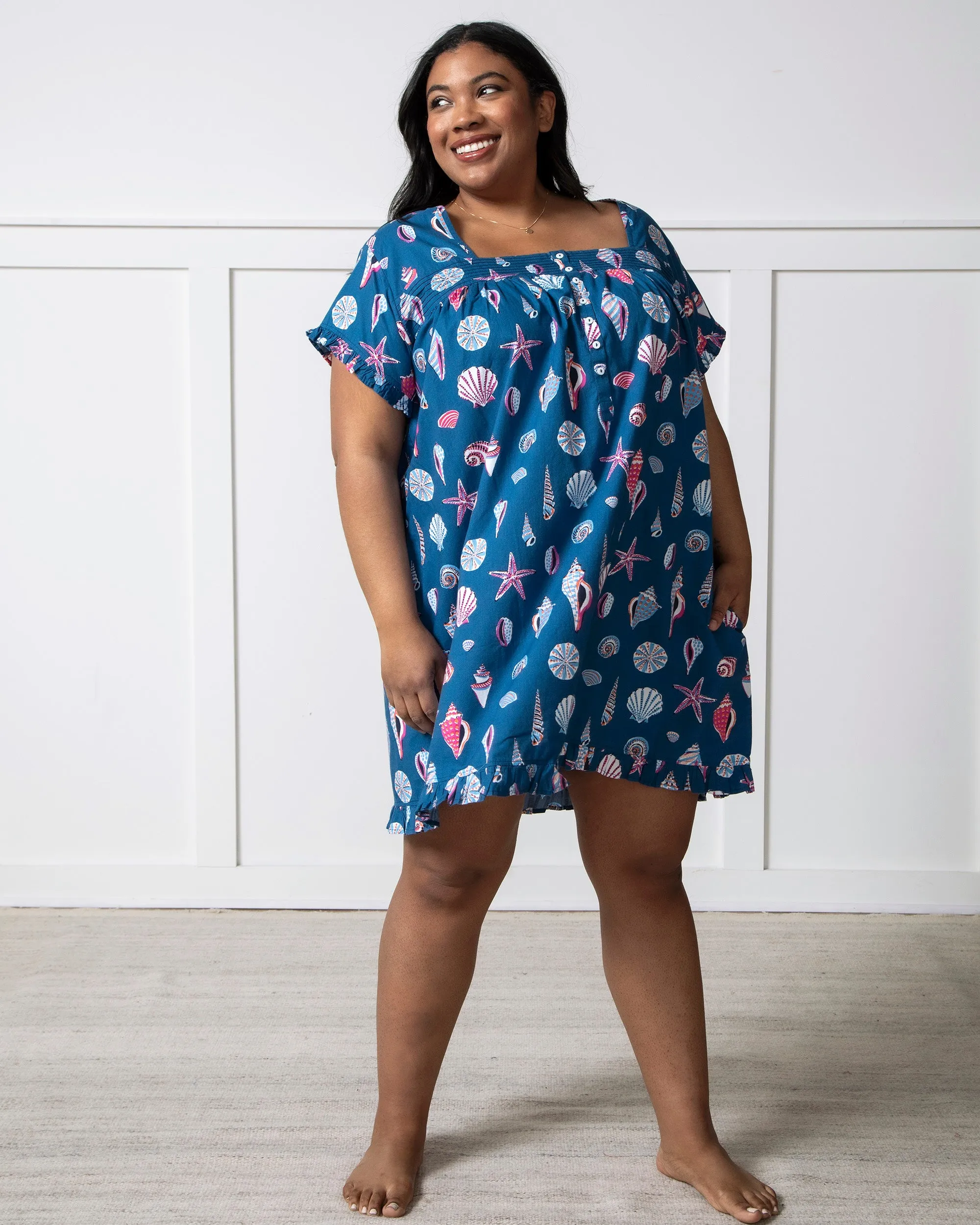 Beachcomber - Pintuck Nightgown - Shoreline Blue