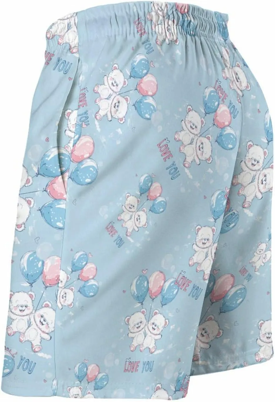 Bears Balloons Loves You Men's Swim Trunks Quick Dry Board Shorts Breathable Summer Beach Shorts Bathing Suits
