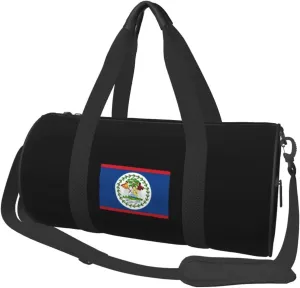 Belize-Flags-of-countries-emblem- Convertible Garment Bag with Shoulder Strap, Carry on Garment Duffel Bag for Men Women - Rolling Foldable for Travel Luggage Bags (Black)