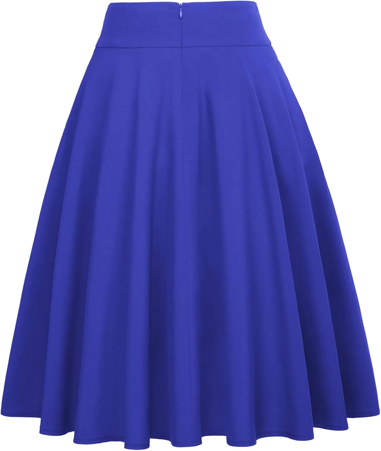 Belle Poque Women's High Waist A-Line Pockets Skirt Skater Flared Midi Skirt Vinage Skirt