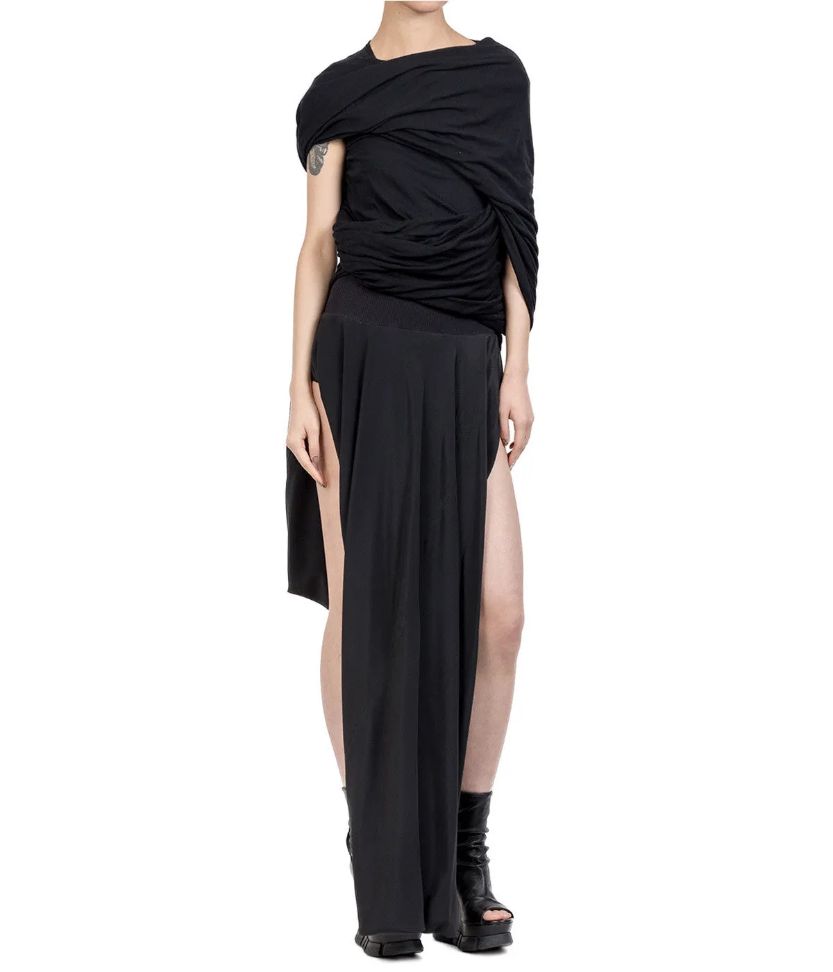 Black Draped Garland Sweater