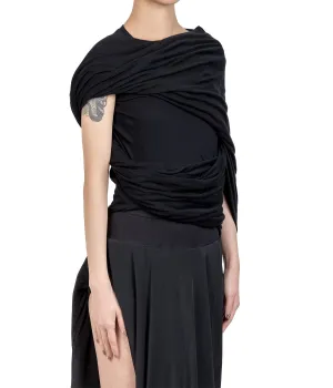 Black Draped Garland Sweater