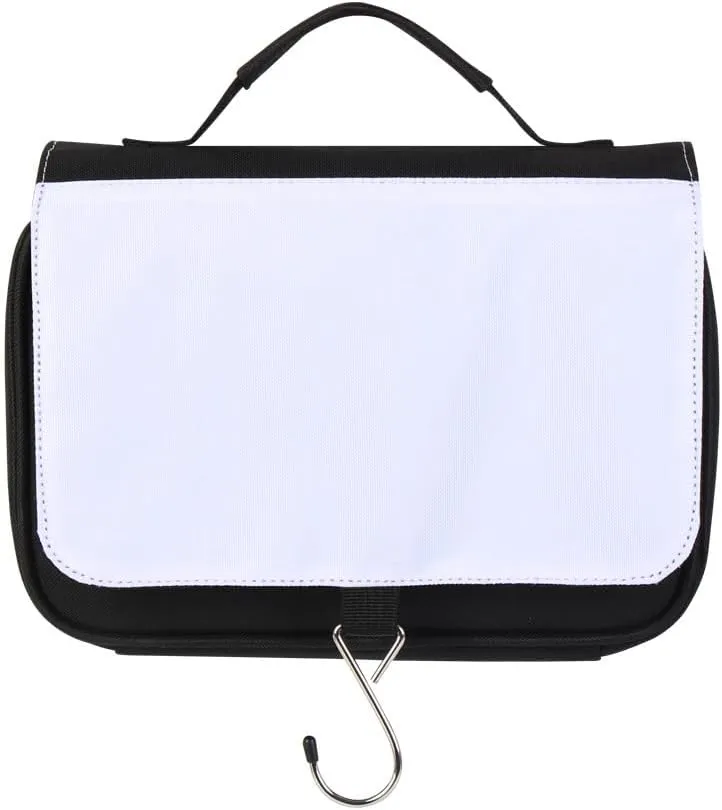 Blank Customizable Hanging Toiletry Bag for Travel, Portable Makeup Cosmetic Organizer Bag Printable with Handle