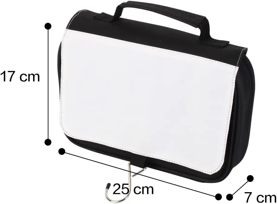 Blank Customizable Hanging Toiletry Bag for Travel, Portable Makeup Cosmetic Organizer Bag Printable with Handle