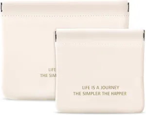 Boobeen 2 Pcs Small Makeup Bags for Purse, Pocket Cosmetic Bags, Squeeze Top Pocket Makeup Bag No Zipper Make up Pouch for Women Waterproof Multifunctional Travel Storage Pouch