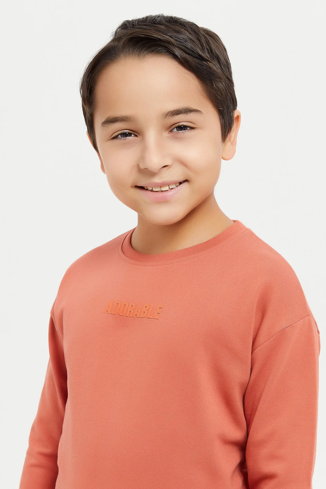 Boys Orange Over Sized Sweatshirt