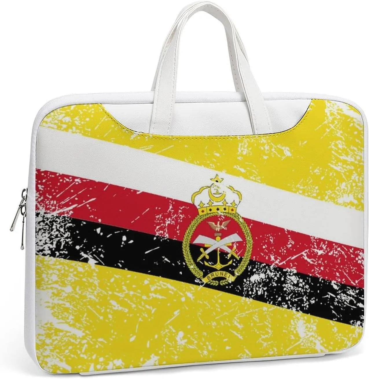 Brunei Vintage Flag Leather Bag Laptop Case Slim Water Resistant Computer Bags with Handle Briefcase for Work