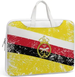 Brunei Vintage Flag Leather Bag Laptop Case Slim Water Resistant Computer Bags with Handle Briefcase for Work