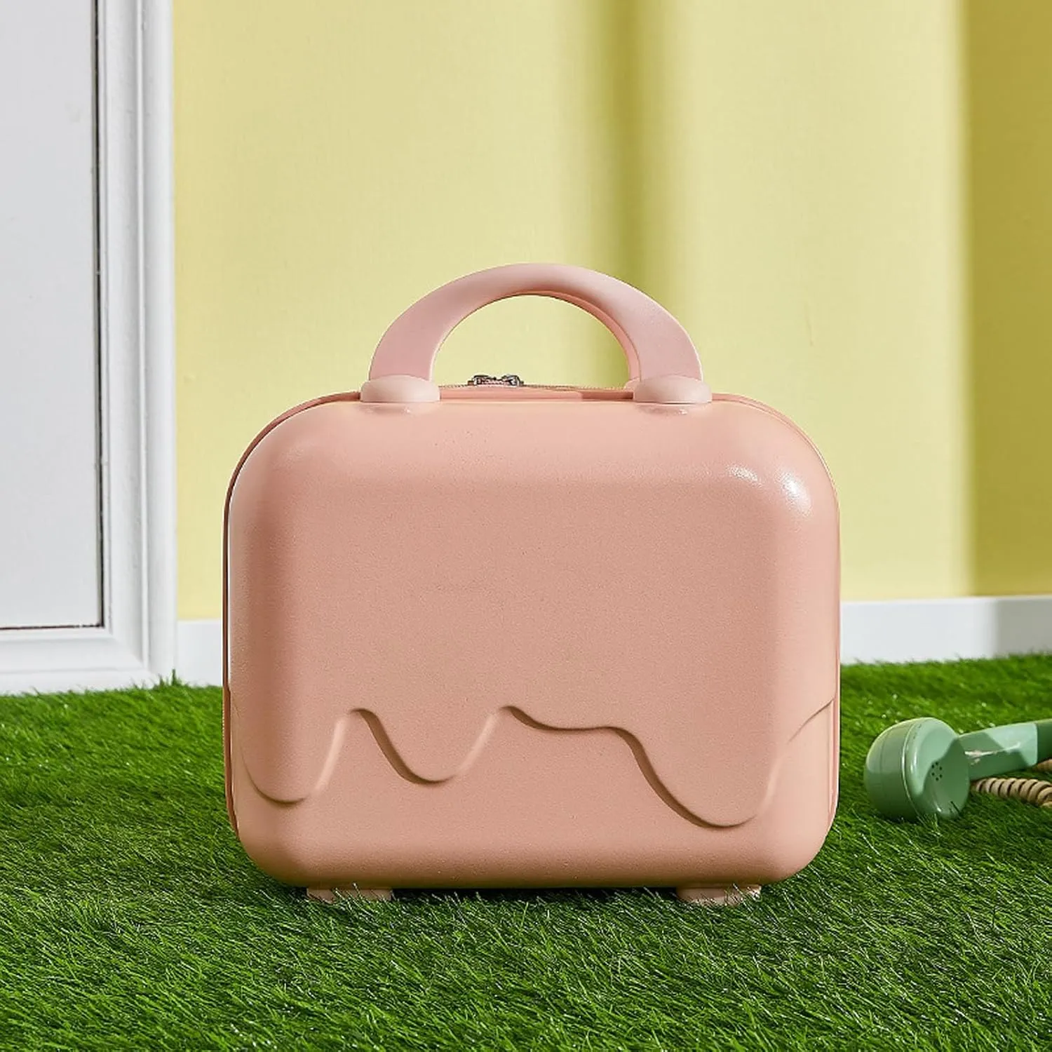 Carry On Luggage, Lightweight Travel Cosmetic Case 14 Inch Large Capacity Anti Scratch for Train (Pink)