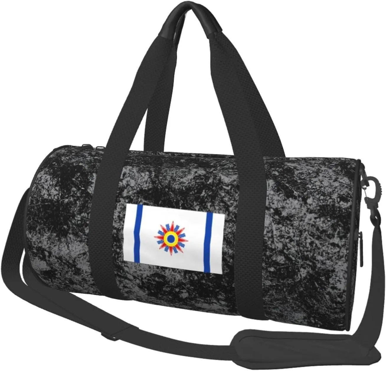 Chaldean People Flag Convertible Garment Bag with Shoulder Strap, Carry on Garment Duffel Bag for Men Women - Rolling Foldable for Travel Luggage Bags (Black)