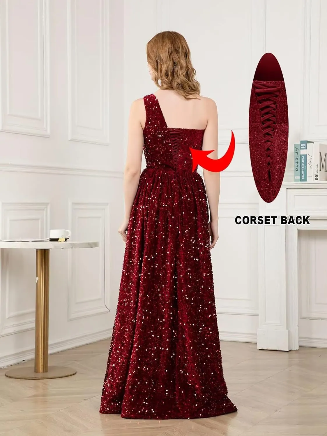 Changuan One Shoulder Sequin Prom Dresses for Women 2025 Long Sparkly Ball Gowns Formal Dress A Line Evening Party Gowns