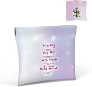 Christian Gifts Cosmetic Bag with Mirror Small Makeup Bag for Purse, Portable Cosmetic Pouch Travel Toiletry Bag Organizer, Mothers Day Gifts, Religious Gifts For Mom, Friend, Sister, Grandma, 01