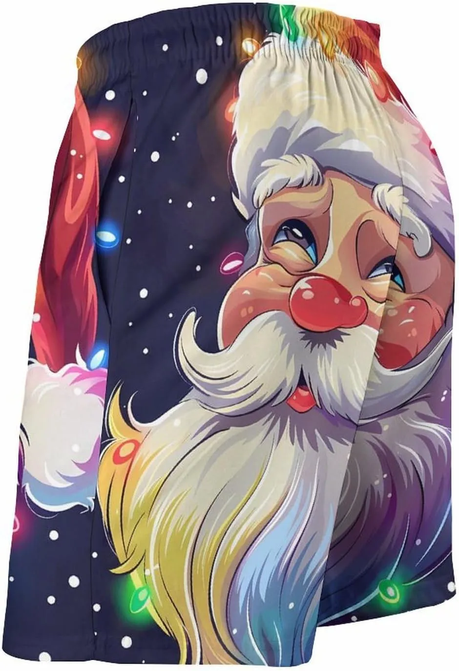 Christmas Sparkly Glitter Santa Men's Swim Trunks Quick Dry Board Shorts Breathable Summer Beach Shorts Bathing Suits