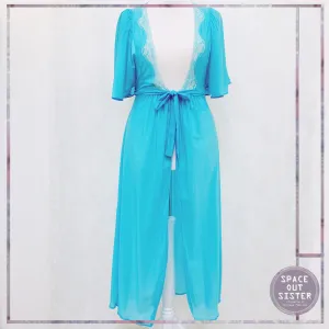 Circa 1980s Vintage Turquoise Summer Robe