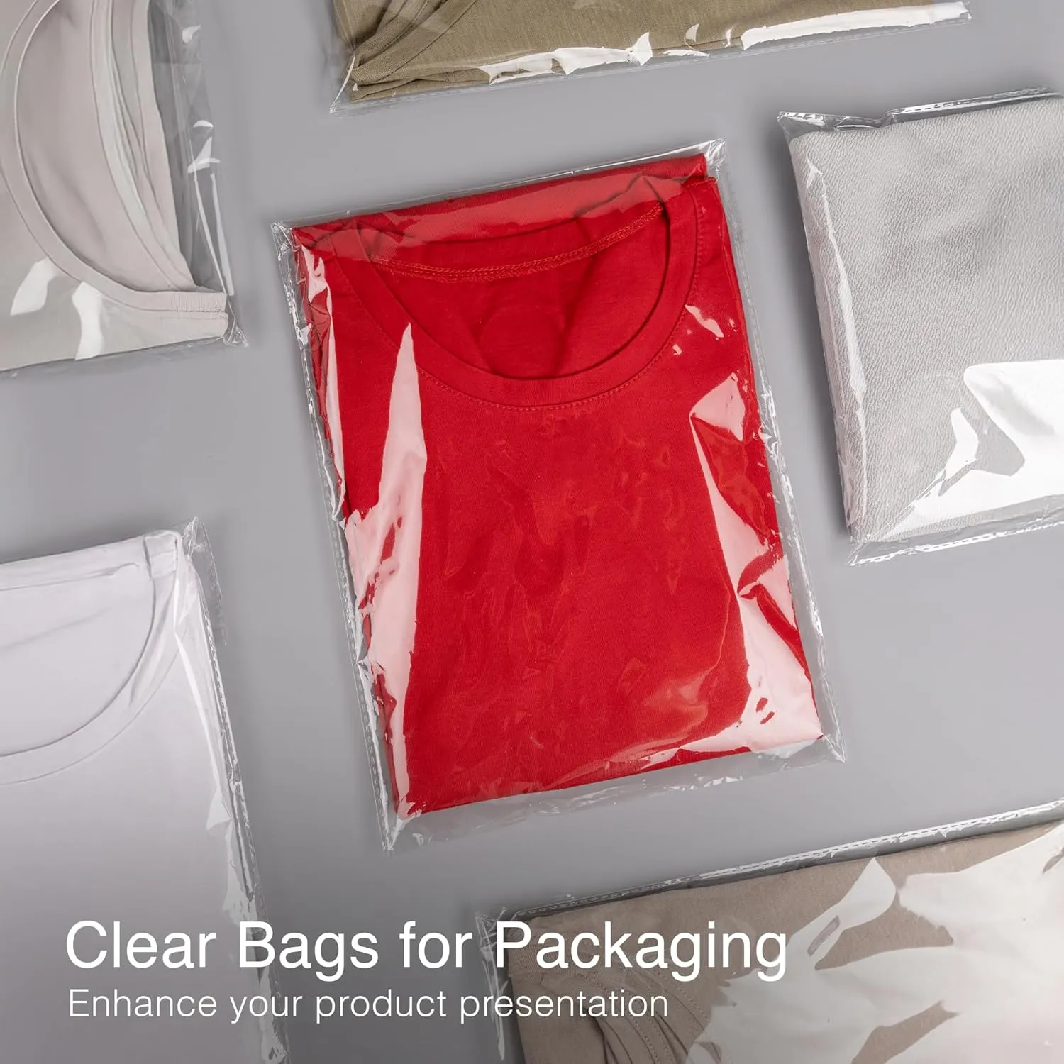 Clear Cellophane Bags 9x12 Inch  100 count Sealable Plastic Bags for Clothing Packaging  Clear Poly Bag for Shipping Shirts, Hoodies