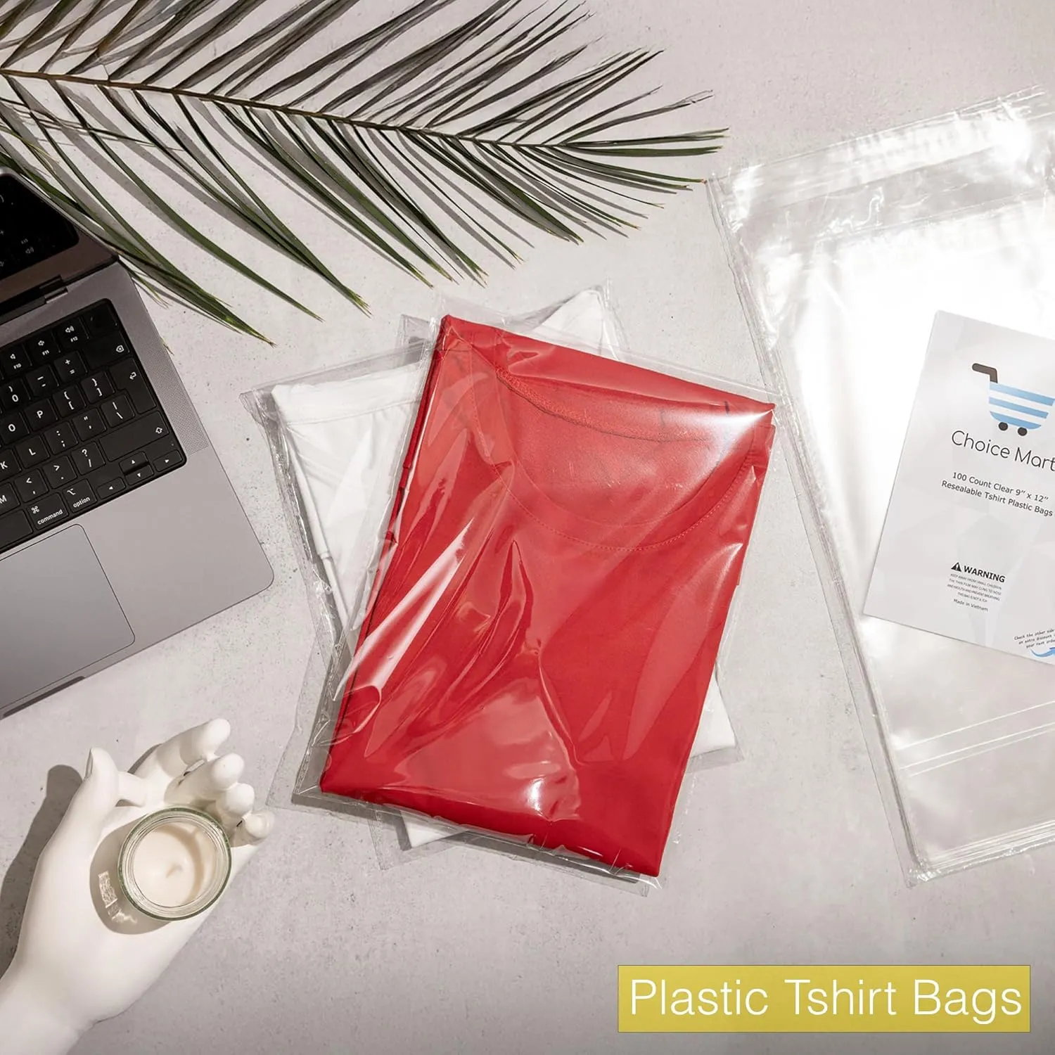 Clear Cellophane Bags 9x12 Inch  100 count Sealable Plastic Bags for Clothing Packaging  Clear Poly Bag for Shipping Shirts, Hoodies