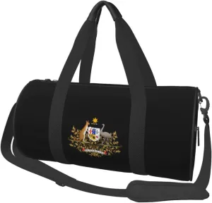 Coat of Arms of Australia Convertible Garment Bag with Shoulder Strap, Carry on Garment Duffel Bag for Men Women - Rolling Foldable for Travel Luggage Bags (Black)