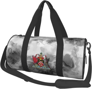 Coat of arms of Trinidad and Tobago Convertible Garment Bag with Shoulder Strap, Carry on Garment Duffel Bag for Men Women - Rolling Foldable for Travel Luggage Bags (Black)