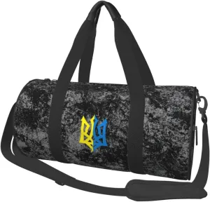 Coat of arms of Ukraine Convertible Garment Bag with Shoulder Strap, Carry on Garment Duffel Bag for Men Women - Rolling Foldable for Travel Luggage Bags (Black)
