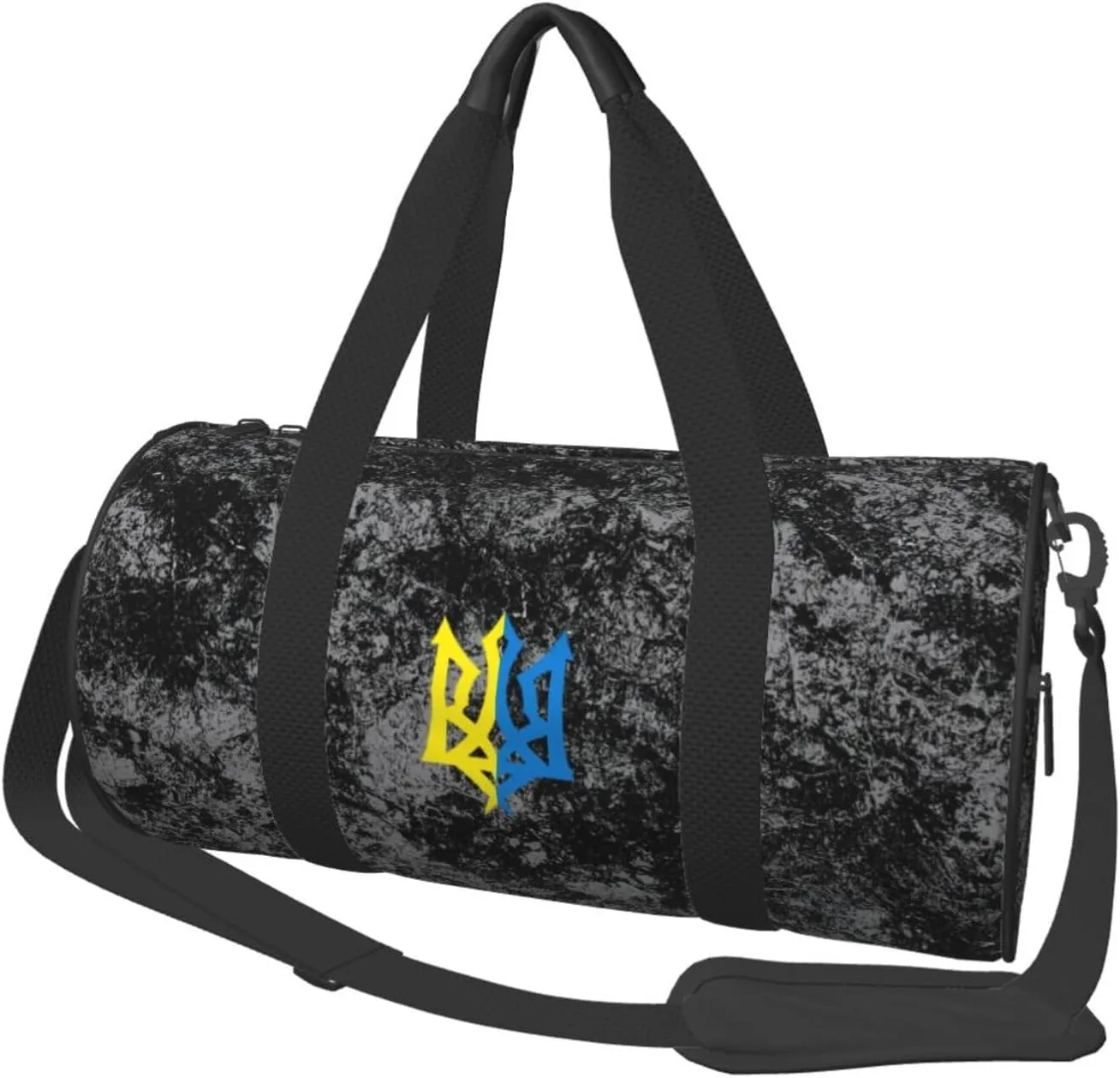 Coat of arms of Ukraine Convertible Garment Bag with Shoulder Strap, Carry on Garment Duffel Bag for Men Women - Rolling Foldable for Travel Luggage Bags (Black)